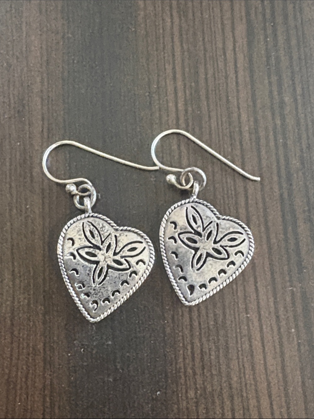 Heart Sand Dollar Printed Dangle Earrings One Size OS